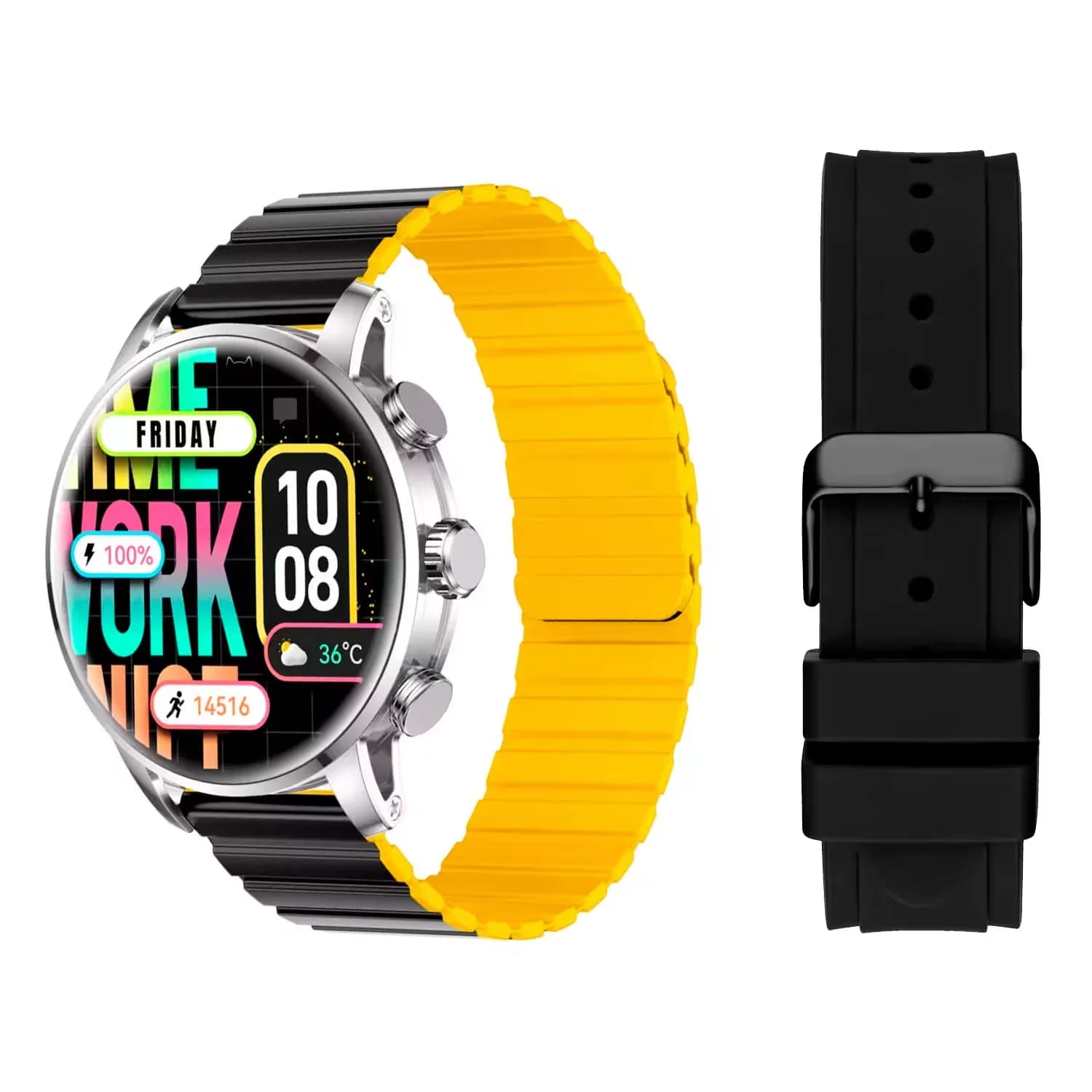 Smartwatch Kieslect Calling KR2 Preto Amarelo