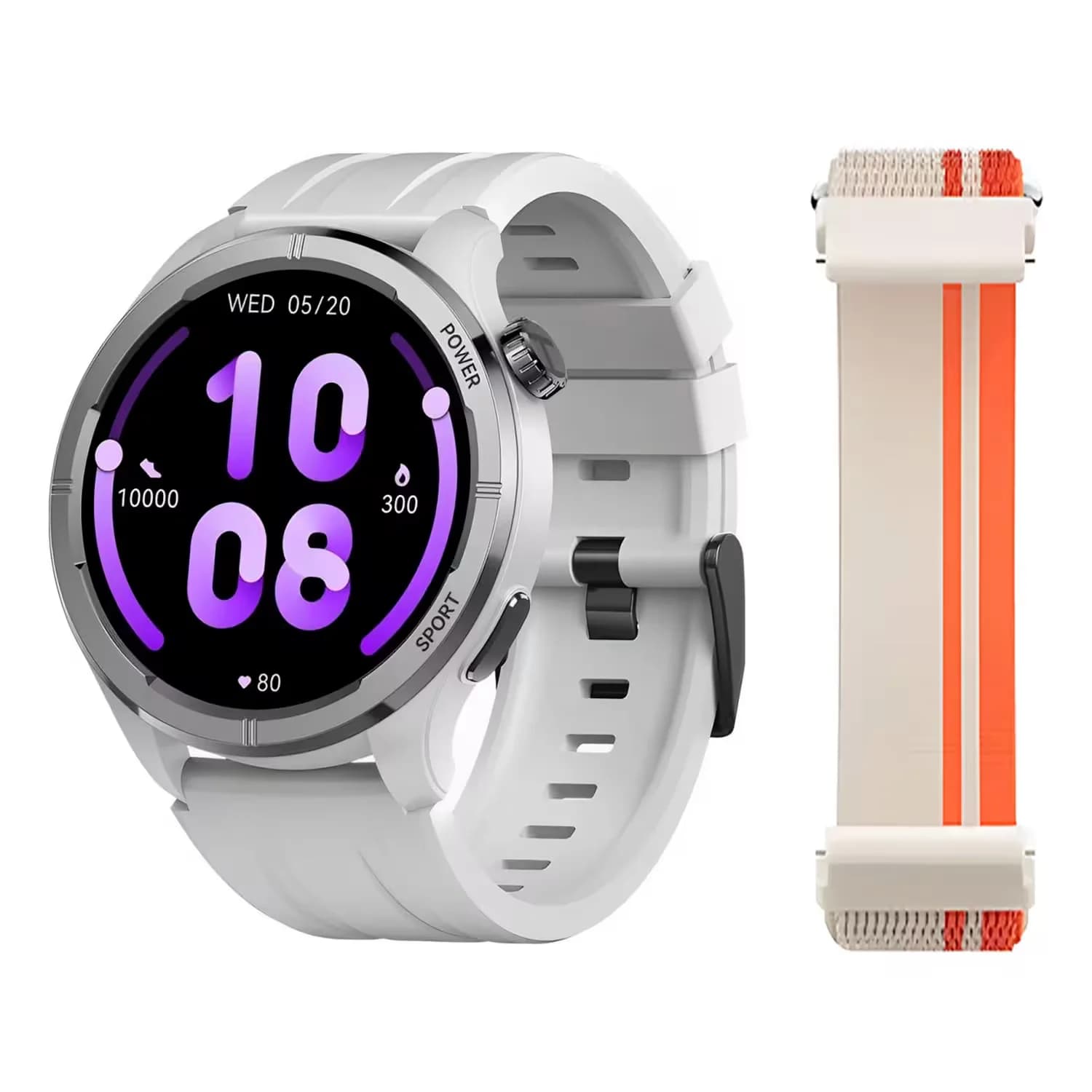 Smartwatch Haylou Solar Neo Hf008 Ls21 22mm + Pulseira Nylon Prata