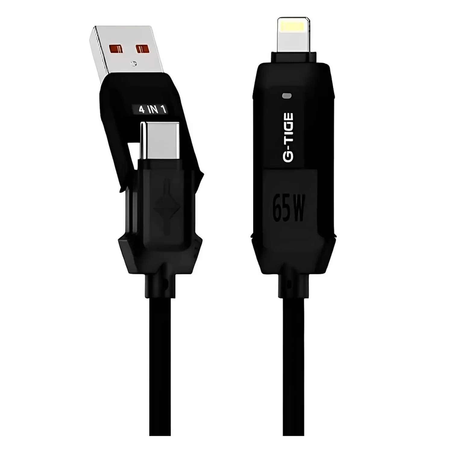 Cabo G-tide Vida Colorida Pc155-3 Usb/usb-c/lightning 1.5 Metros Preto