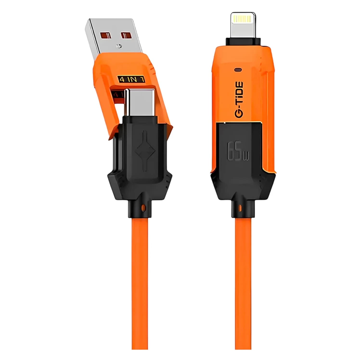 Cabo G-tide Vida Colorida Pc155-3 Usb/usb-c/lightning 1.5 Metros Laranja