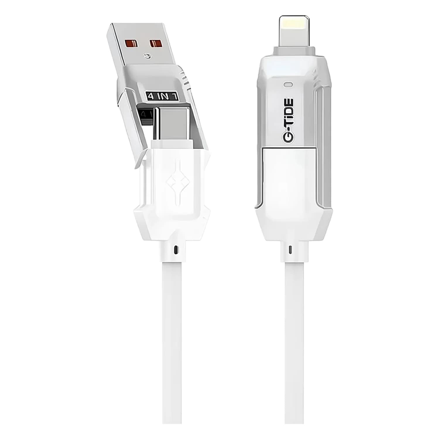 Cabo G-tide Vida Colorida Pc155-3 Usb/usb-c/lightning 1.5 Metros Branco