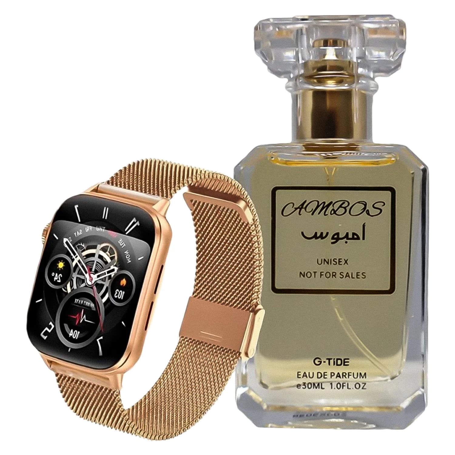 Smartwatch G-tide S6 Pro + Perfume AM Unissex Dourado